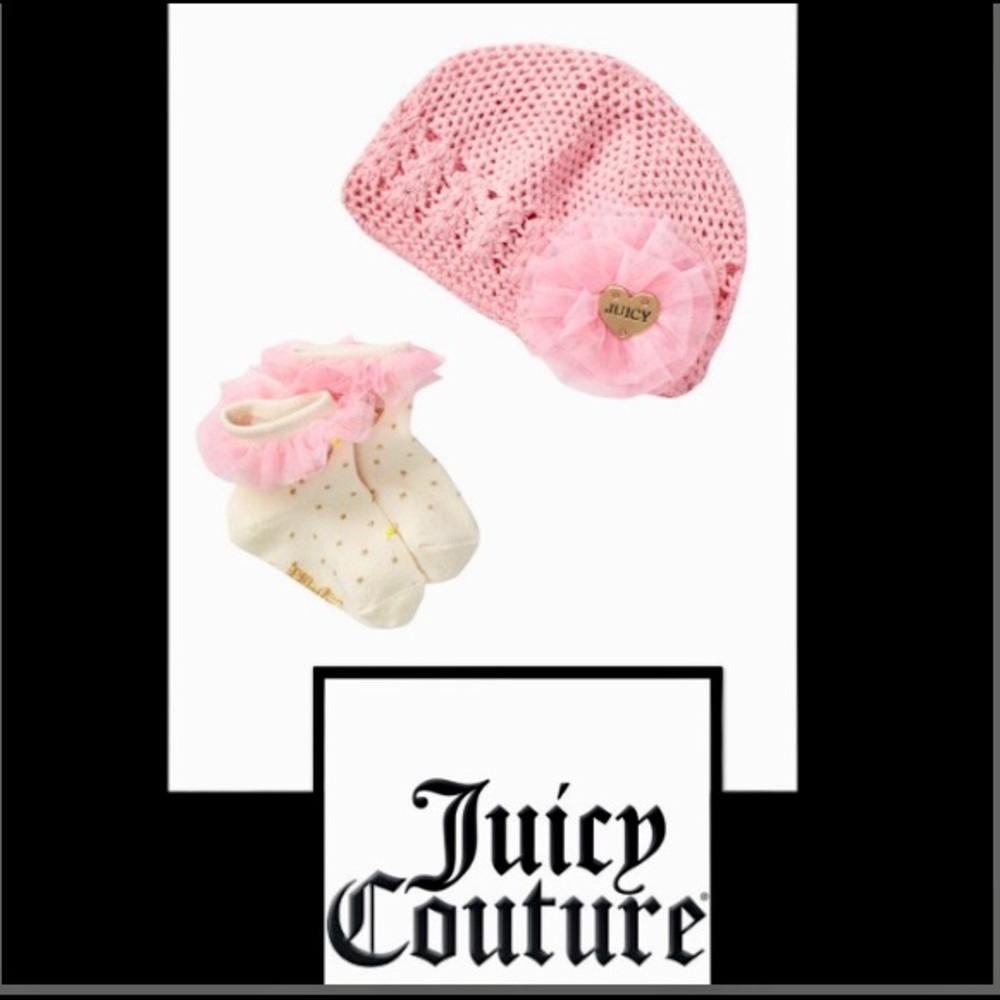 JUICY COUTURE  Infant Hat & Sock Gift Box Set - Picture 3 of 8